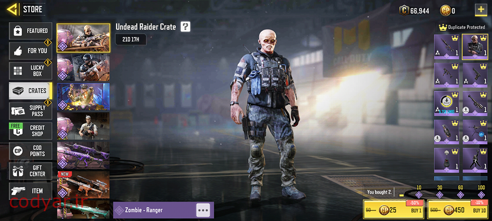 کریت Undead Raider در بازی کالاف دیوتی موبایل منتشر شد