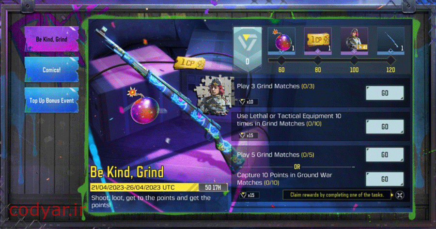ترجمه ایونت Be Kind, Grind در کالاف دیوتی موبایل !