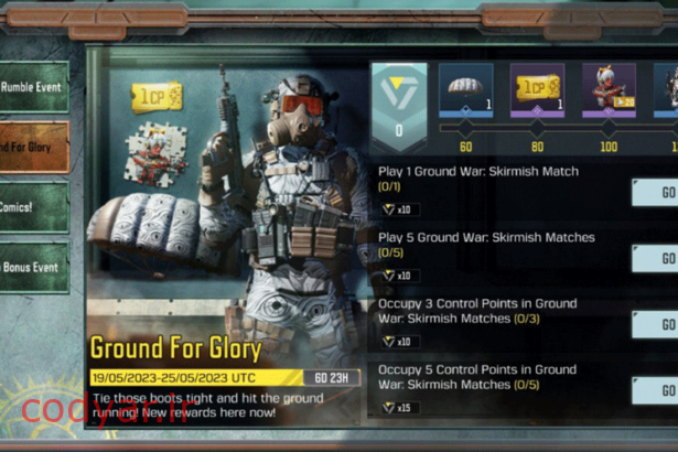 ترجمه ایونت Ground For Glory در کالاف دیوتی موبایل